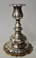 Silver candlestick, 20th century Cohr, Fredericia, Denmark. Rococo style. On a bakelite base. ...