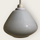 Glass lamp, kitchen lamp in white opal glass with white painted metal rod. Glass dome approx. ...