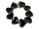 Royal Copenhagen sterling silver and porcelain, bracelet with black hearts.Hallmarked "RCP ...