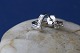 14k White gold earrings with diamonds, stamped 585.