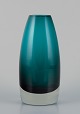 Tamara Aladin (1932-2019) for Riihimäen Lasi, Finland. Art glass vase in turquoise.Model ...