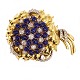 Italian 18kt gold brooch with ca. 7,75ct diamonds and 27,7ct sapphiresRome circa ...