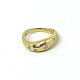 A 14k gold ring set with diamonds. Weighing app. 0,22 ct.Ring size 52. Stamped "585".Danish ...