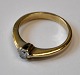 18 carat gold ring with brilliant, 20th century Stamped. Ring size: 52/52. Diamond size: 3/16 Carat.
