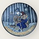 Bornholm ceramics, Michael Andersen, Table dish with motif of a woman with a rock #4106/ 3, 34.5 ...