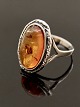 Sterling silver ring size 60 with amber 2 x 1.2 cm. subject no. 552232