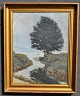 Henriques, Vilhelm (1894 - 1966) Denmark: A stream, Esrum Sø. Oil on canvas. Signed 1938. 52 x ...
