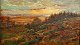 English artist (19th century): Landscape. Indistinctly signed. Oil on wood. 20 x 29 cm.Framed: ...