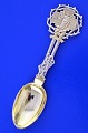 Anton Michelsen Christmas cutlery, gilded silver with towers marks /830s. Christmas spoon 1914 ...