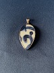 Beautiful pendant in sterling silver, with an insert of beautifully painted porcelain. The ...