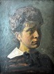 Knippel, Carl Hermann (1867 - 1956) Denmark: Female portrait. Oil on painter's cardboard. Signed ...