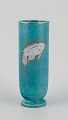 Wilhelm Kåge (1889-1960) for Gustavsberg, Sweden.Art Deco ceramic vase with silver fish motif ...