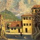 Wennerwald, 
Finn 
(1891-1969), 
Southern town / 
mountain motif, 
perhaps Italy, 
Oil painting on 
...
