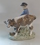 Royal 
Copenhagen 0772 
RC Boy with 
Calf Chr. T.  
1906 6.5" 1. In 
mint and nice 
condition