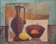 Swedish artist, 
oil on board.
Modernist 
still life with 
a pitcher and 
lemon.
Colorful ...