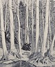 Eva 
Holmén-Edling 
(1942), Swedish 
artist. Woodcut 
on Japan paper. 
Forest scene.
Signed in ...