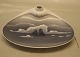 Royal Copenhagen 1929 RC Tray with pen holder decorated with icemountains and 
ship 19 x 18 cm
