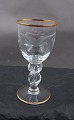Seagull 
glassware with 
gold rim by 
Lyngby 
Glass-Works, 
Denmark.
White wine 
glass, clear 
H ...