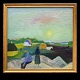 Jens 
Søndergaard, 
Denmark, 
1895-1957, oil 
on canvas
"Landscape 
with dunes and 
sunshine"
Signed ...