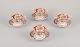 Royal Albert, 
England. A set 
of four "Lady 
Hamilton" 
coffee cups 
with saucers. 
Polychrome 
floral ...