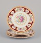 Royal Albert, 
England. A set 
of six "Lady 
Hamilton" 
plates with 
polychrome 
floral motifs. 
Gold ...