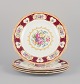 Royal Albert, 
England. A set 
of four "Lady 
Hamilton" 
dinner plates 
with polychrome 
floral ...