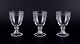 Val St. 
Lambert, 
Belgium. A set 
of three red 
wine glasses in 
mouth-blown 
crystal ...