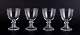 Val St. 
Lambert, 
Belgium. A set 
of six four 
wine glasses in 
clear 
mouth-blown 
crystal ...