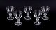 Val St. 
Lambert, 
Belgium. A set 
of five red 
wine glasses in 
clear 
mouth-blown 
crystal ...
