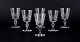 A set of six 
mouth-blown 
French white 
wine glasses in 
crystal glass. 
Faceted cut. 
Handmade. ...