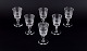 A set of six 
mouth-blown 
French sherry 
glasses in 
crystal glass. 
Faceted. 
Handmade. 
Circa ...