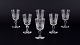 A set of six 
mouth-blown 
French port 
wine glasses in 
crystal glass. 
Faceted. 
Handmade. 
Circa ...