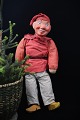 Antique Christmas boy with straw body, papier-mâché / plaster head, old fabric 
clothes and wooden shoes...