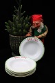 Hand-painted 
Christmas 
tableware 
earthenware 
from 
Gustavsberg, 
deep plate 
with fir 
garland on ...