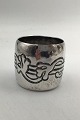 Vintage Georg 
Jensen Silver 
Ornamental 
Napkin Ring No. 
16 Measures 
Diam 4.2 cm 
(1.65 inch) H 
3.7 ...