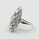 Ring of 14k 
white gold in 
art deco style. 
From the 1930s. 
Set with 3 
larger 
diamonds, with 
a ...