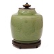 Celadon glazed 
lidded jar by 
Georg Thylstrup 
for Royal 
Copenhagen 
#2499
Bronze base 
and lid by ...