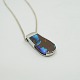 Silver necklace with big opal pendant, l. 70 cm.