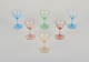 Pukeberg, 
Sweden. A set 
of six liqueur 
glasses. 
Colored art 
glass.
Handmade.
Approximately 
...