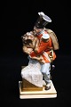 Royal Copenhagen porcelain figurine of "Soldier & dog" in overglaze from H. C. 
Andersen