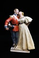 The Royal 
Copenhagen 
porcelain 
figure of "The 
Princess and 
the Soldier" in 
overglaze from 
H. C. ...