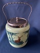 Biscuit bucket 
in glass.
Height with 
handle 23.5 cm.
Used and in 
good condition