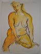Degett, Karen 
(1954 - 2011) 
Denmark: Model. 
Unsigned. Lead, 
pastel / 
watercolor on 
paper. ...
