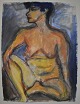 Degett, Karen 
(1954 - 2011) 
Denmark: Model. 
Unsigned. Lead, 
pastel / 
watercolor on 
paper. 77 x ...