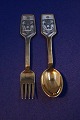 Michelsen 
Christmas 
spoons and 
forks of Danish 
gilt sterling 
silver. 
Anton 
Michelsen set 
...