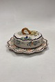 Henriot Quimper Faience 71 Cheese Bell. Motif with flowers and Breton woman. There are small ...