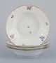 Royal 
Copenhagen 
Saxon Flower. 
Four deep 
plates in 
porcelain. 
Hand-painted 
with polychrome 
...