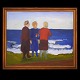 Jens Søndergaard, 1895-1957, oil on canvasWomen at the sea. SignedVisible size: 90x109cm. ...