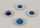 Nils Kähler 
(1906-1979) for 
Kähler. Four 
small ceramic 
bowls. Unglazed 
with turquoise 
glaze. ...