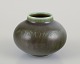 Eva Stæhr Nielsen for Saxbo, Denmark.Ceramic vase with green-toned glaze.Approximately from ...